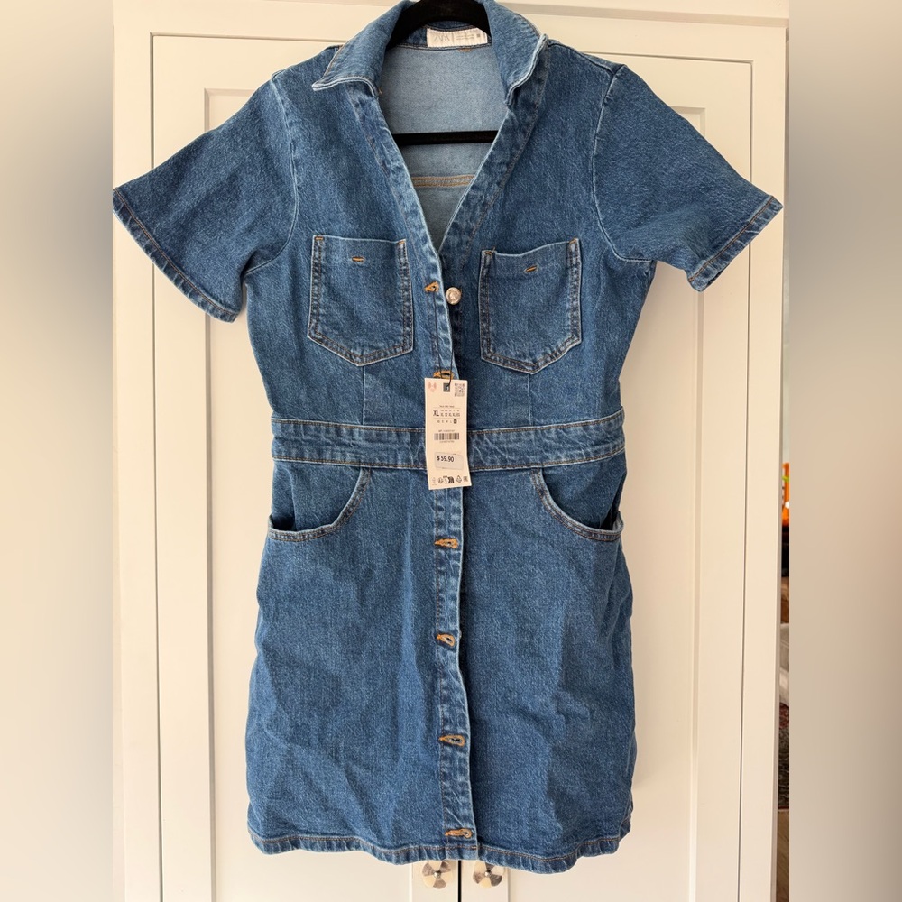 Zara Blue Denim Mini Dress